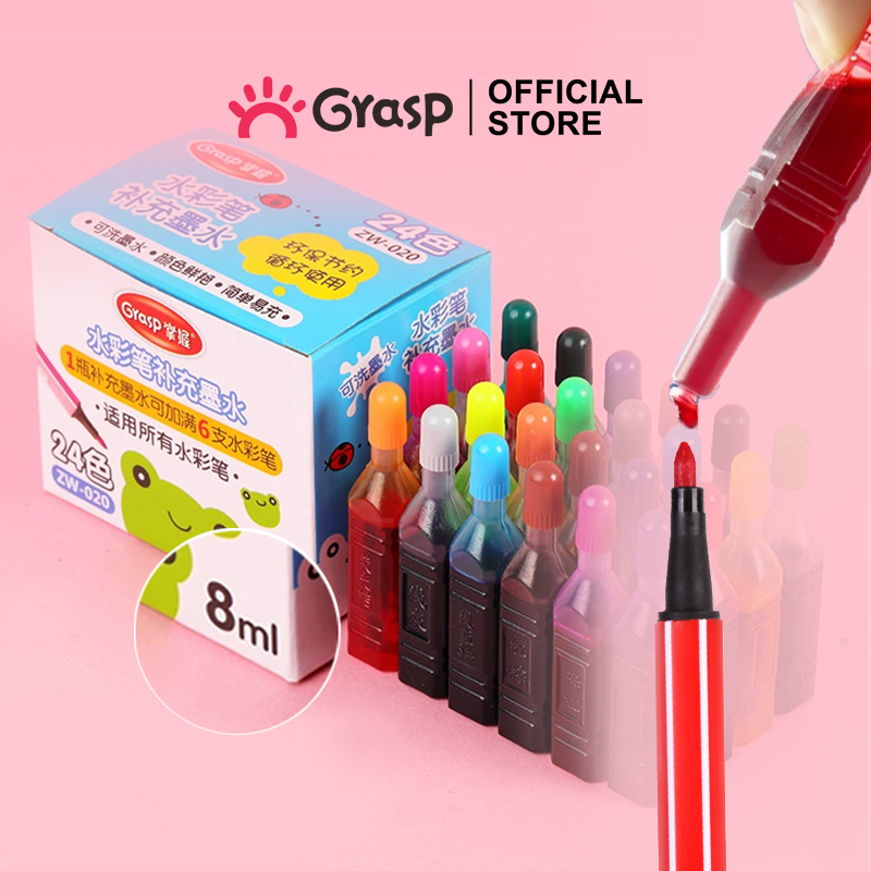 

GRASP Tinta Isi Ulang Felt Pen Watercolor Refill Ink 8ml Refill Spidol Warna Universal IM001