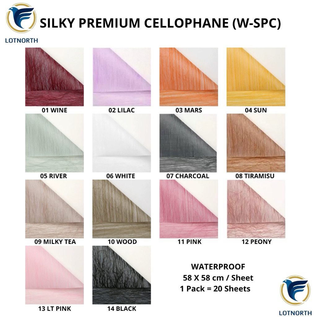 

[1 pack] W-SPC / Kertas Buket Bunga / Wrapping Paper Cellophane / Silky Premium Cellophane / Kertas Buket Tiga Dimensi Super Premium Tebal Emboss/ Flower Paper Craft / Kertas Celopen / Plastik Bunga