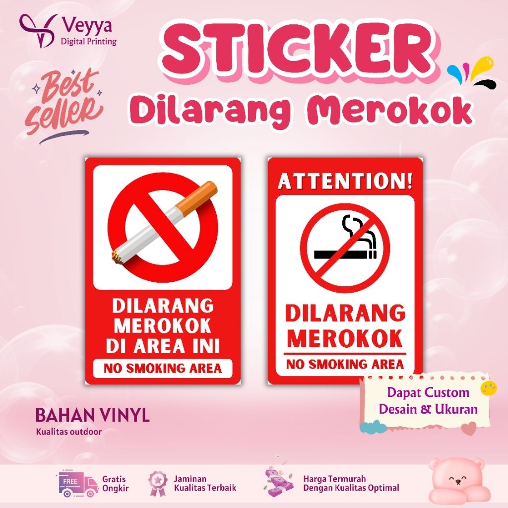 

STIKER VINIL DILARANG MEROKOK - UKURAN SMALL, MEDIUM, LARGE