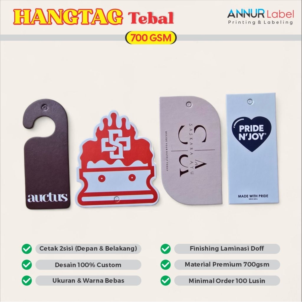 

hangtag baju (700gsm) handtag custom desain hang tag pakaian