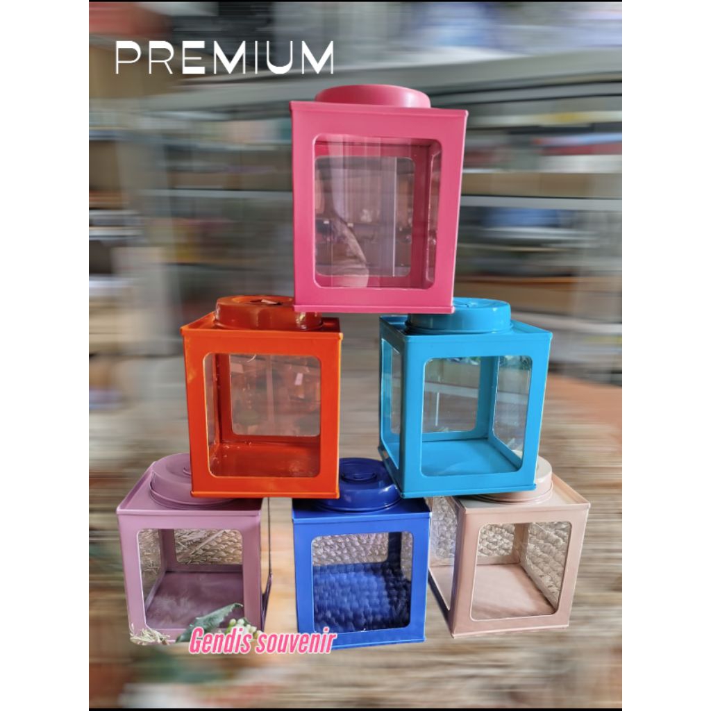 (STOCK TERAKHIR) Size M KALENG KRUPUK MINI KACA 4SISI /KALENG KERUPUK MINI /TOPLES JADUL /HOMEDECOR