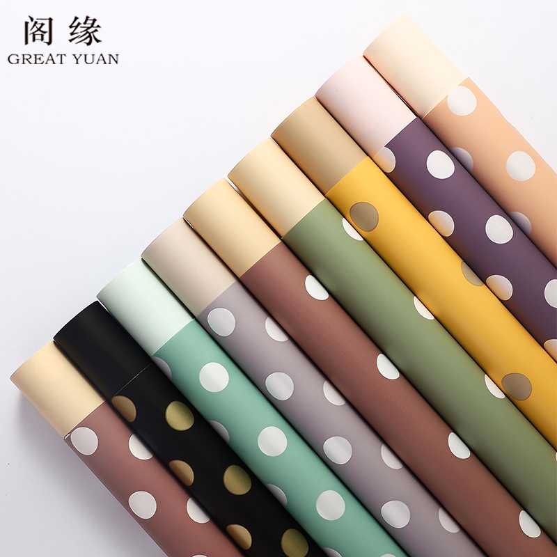 

[ 20 LEMBAR ] Kertas Buket Polkadot Cellophane Flower Wrapping Paper Flowerwrap KB11