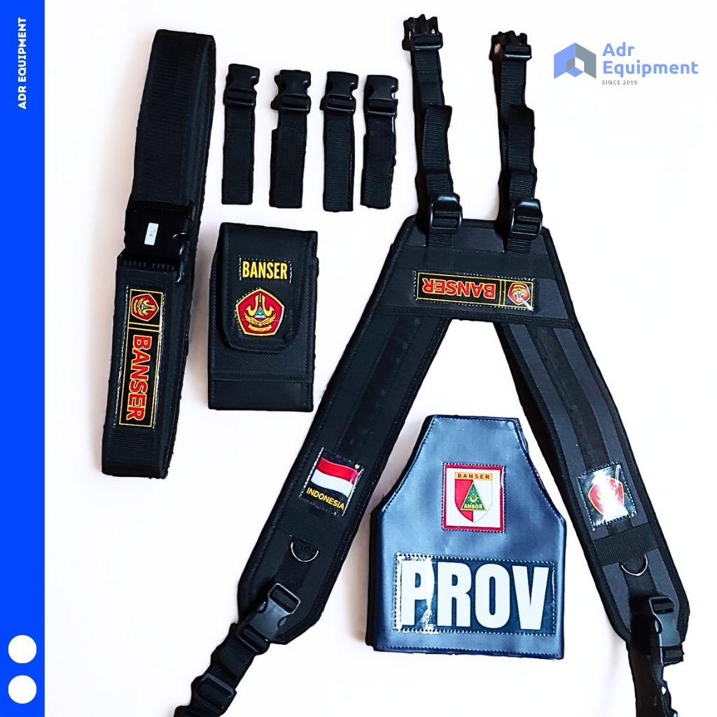 kopel banser lengkap, perlengkapan banser, set atribut banser, kopel drahrim banser, tempat hp banse