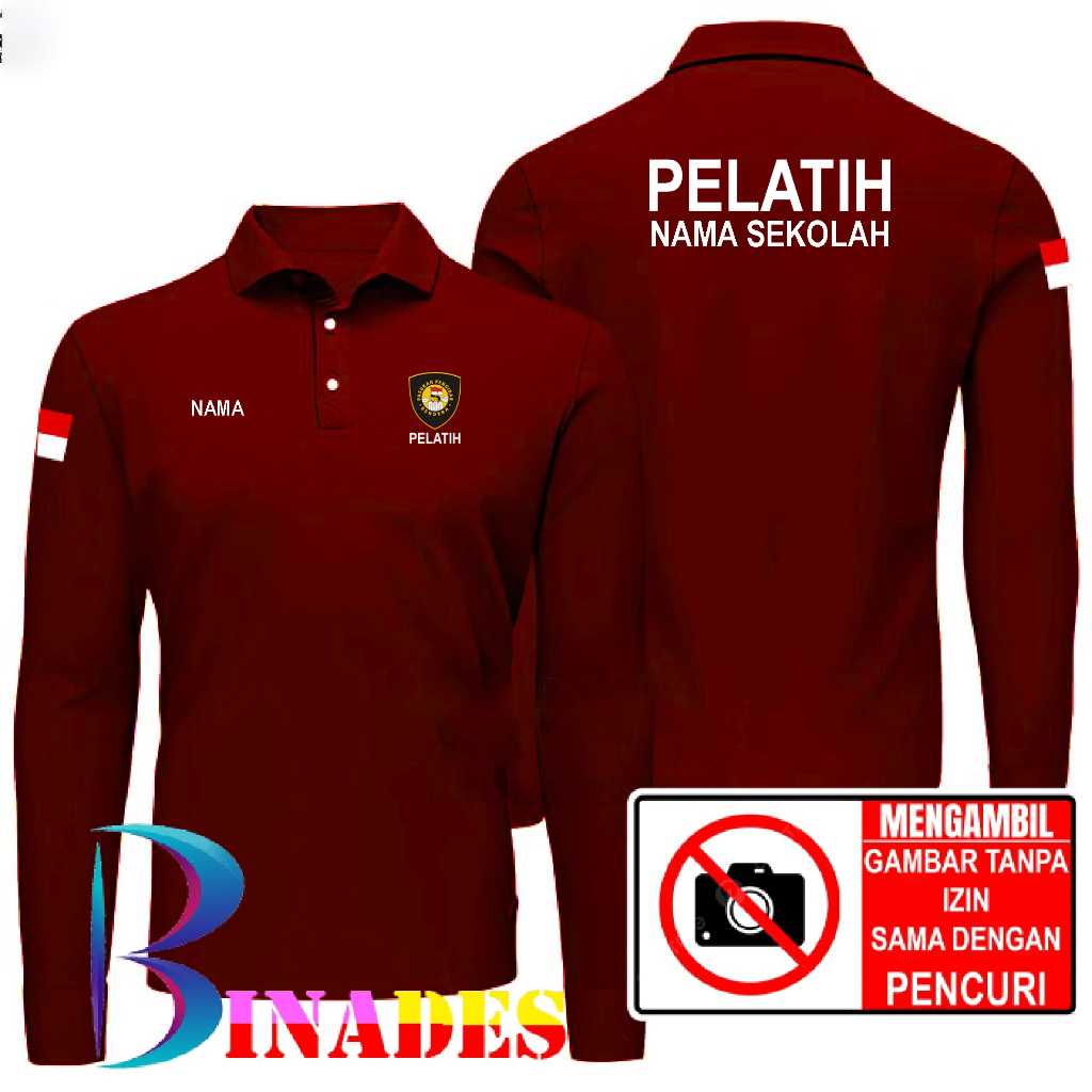 Jual Baju Kaos Kerah Model Tshirts Kerah shirts PELATIH PASKIBRA FREE NAMA DADA DAN SEKOLAH Kaos Wan
