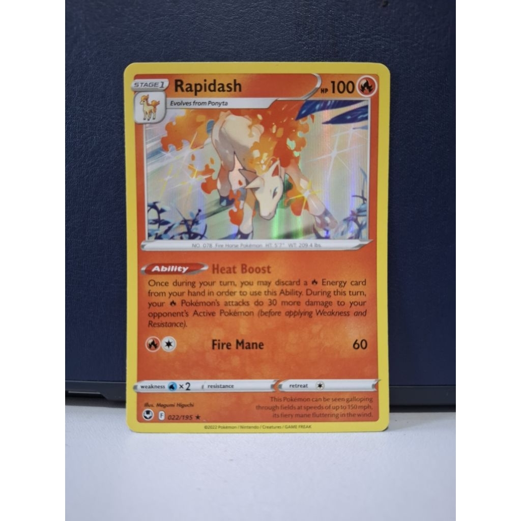 kartu pokemon original holo rare rapidash 022/195