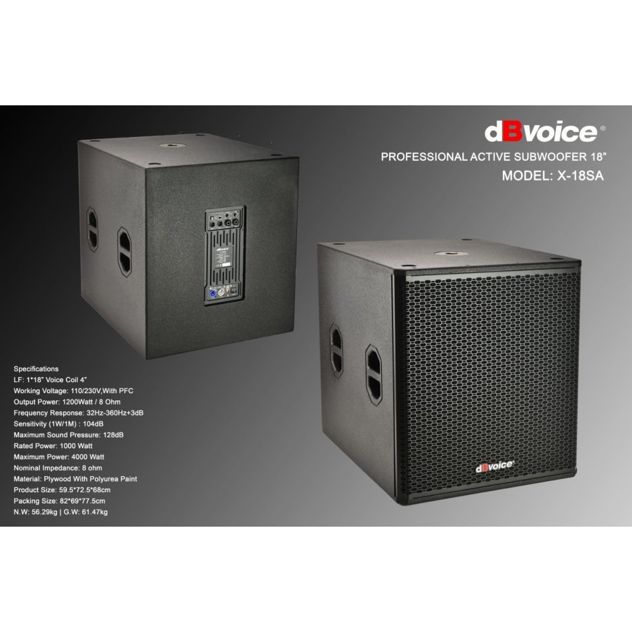 X-18SA SUBWOOFER AKTIF 18 INCH DBVOICE ORIGINAL / SUBWOOFER AKTIF / X18SA DBVOICE