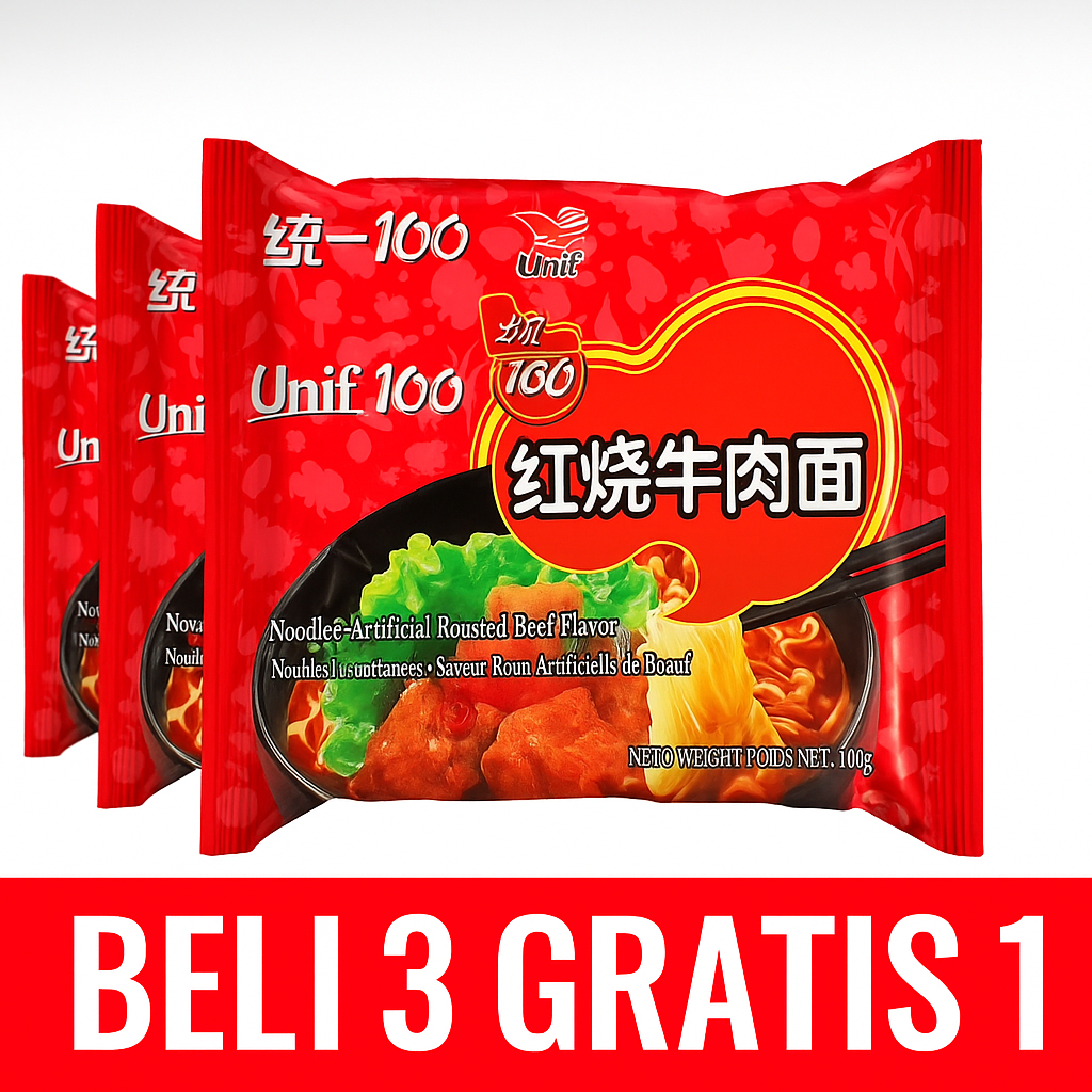 

PROMO !!! BUY 3 GET 1 Beef Noodle Mie Instan Kuah Sapi / Mie Instan