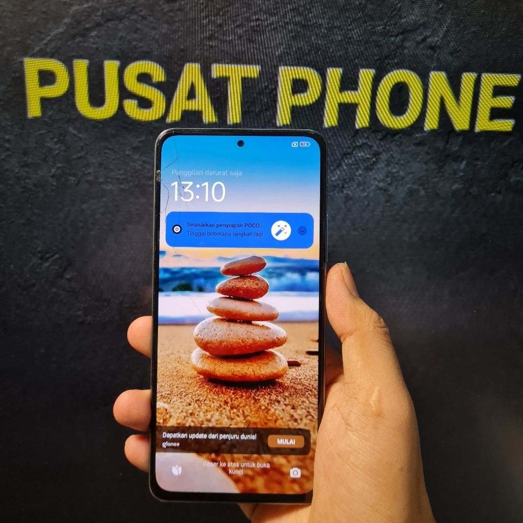 lcd poco f3 original copotan minus kaca retak