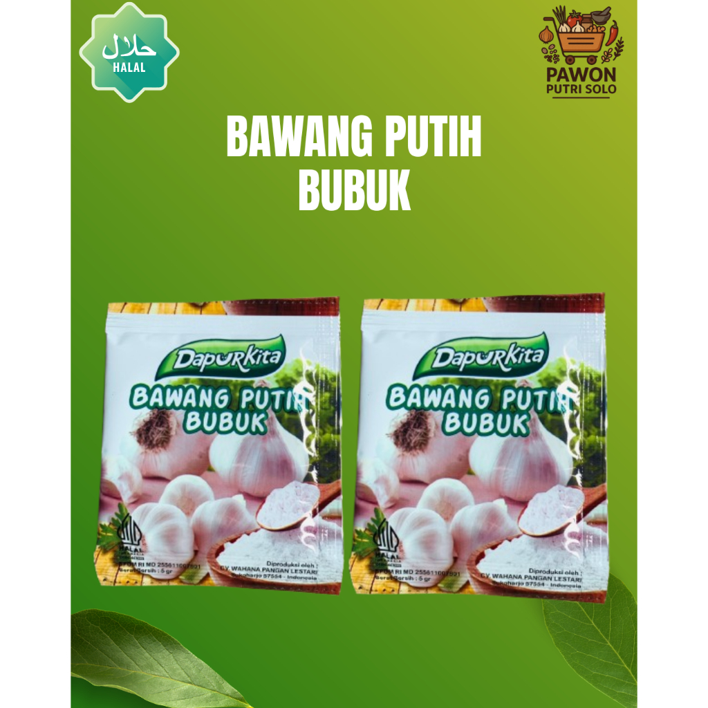 

Bawang putih bubuk murni kemasan sachet berat 5gram per sachet