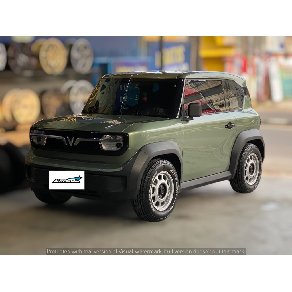 MOBIL VINFAST MENGGUNAKAN VELG HSR KALENG K L G  R15 GLOSSY SILVER PCD 4X100 TAMPIL RETRO