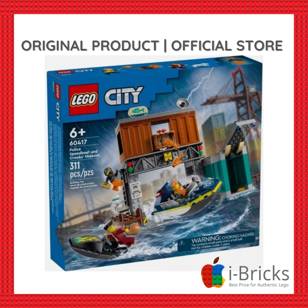 LEGO City 60417 Police Speedboat and Crooks Hideout