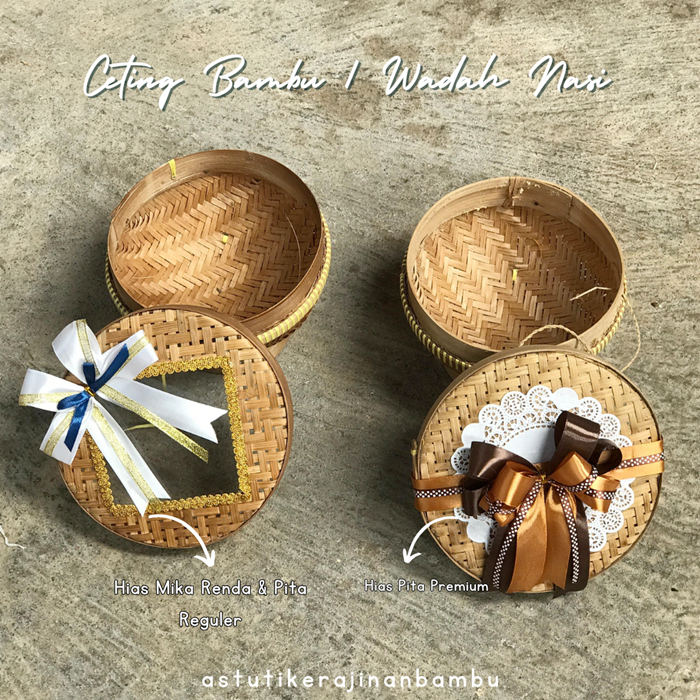CETING BAMBU WADAH NASI TRADISIONAL TEMPAT NASI NUANSA JAWA Hias Pita Mika