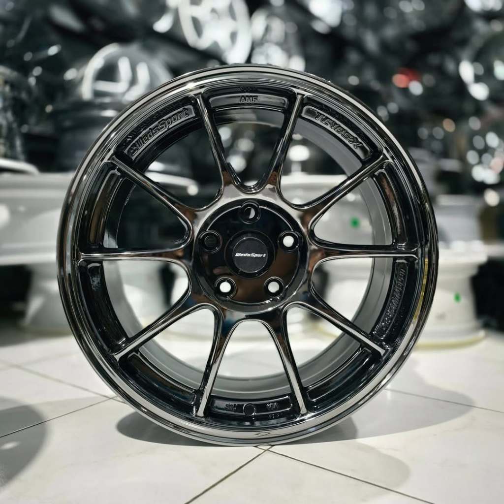 Velg Wedsport TC105X Brand New Ring 17 Pcd 5x114.3 Lebar 8 Et 38 Warna Black Chrome Kondisi Baru
