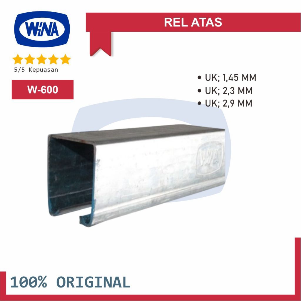 Rel Atas Wina W600 Rel Pintu Garasi Partisi Geser Sliding dan Lipat - 100% Original