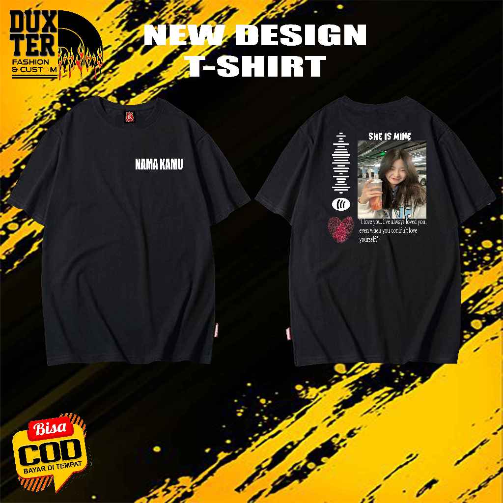 KAOS COSTUM BUCIN AESTHETIC - KAOS COSTUM BISA REQUEST NAMA DAN FOTO - SABLON DTF - KAOS KEKINIAN - 