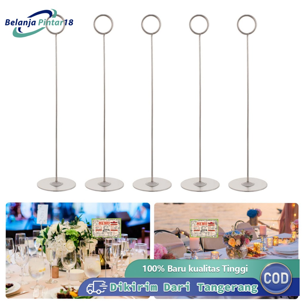 

20cm Tiang Nomor Meja Stainless Menu Stand Table Number Holder Stand Stand Card Holder