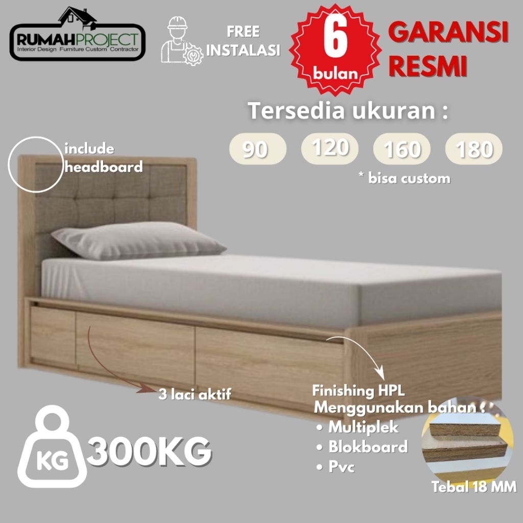 DIPAN MINIMALIS DENGAN HEADBOARD | DIPAN MINIMALIS | DIPAN