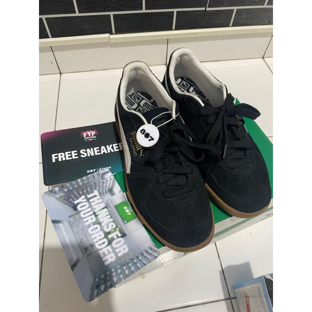 puma palermo white black gum