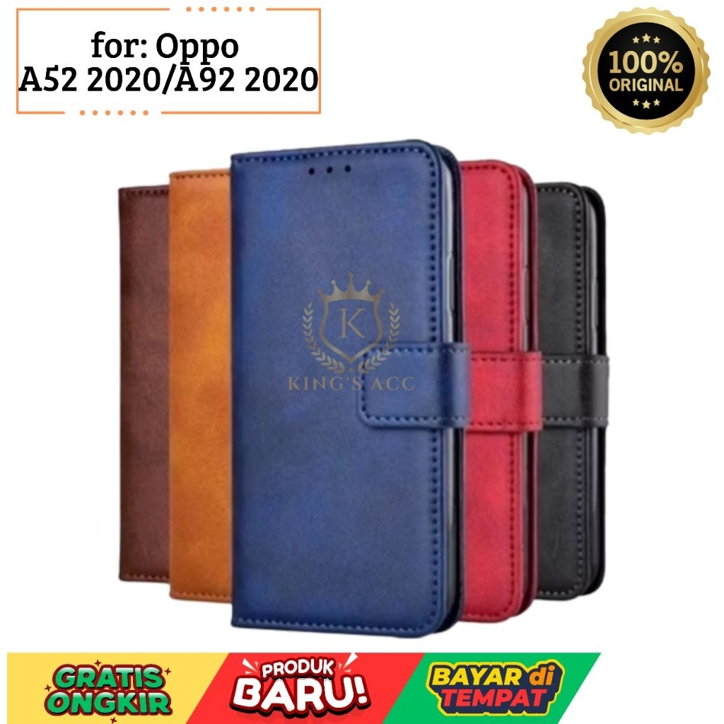 CASE DOMPET OPPO A52 2020/A92 2020/FLIP LEATHER CASE PREMIUM-FLIP WALLET CASE KULIT CASING HP DOMPET