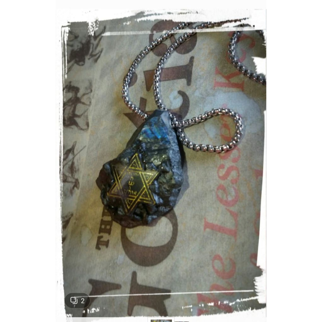 Kalung Liontin Batu Akik Pria Wanita Etnik Seal 9 Mars Raja Sulaiman Kese.hatan Choker Vintage