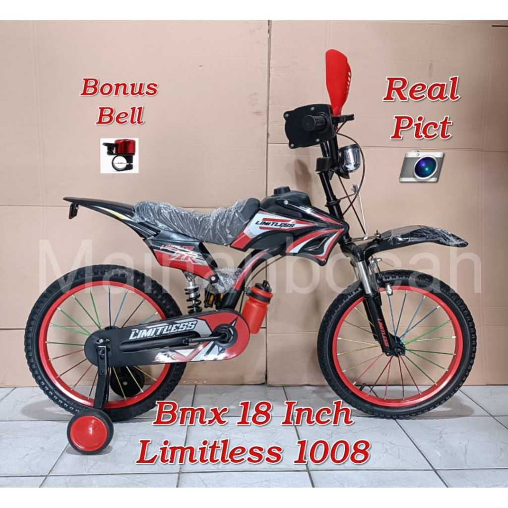 TERMURAH SEPEDA UNTUK ANAK LAKI-LAKI BMX 18 LIMITLESS MOTOR CROSS 1008