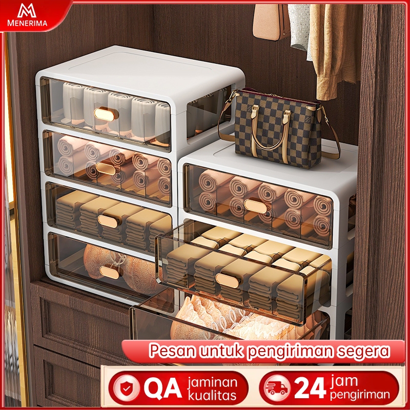 Laci Plastik Kotak Penyimpanan Plastik Menata Lemari Pakaian Dalam Laci Celana Dalam Storage Box Oga