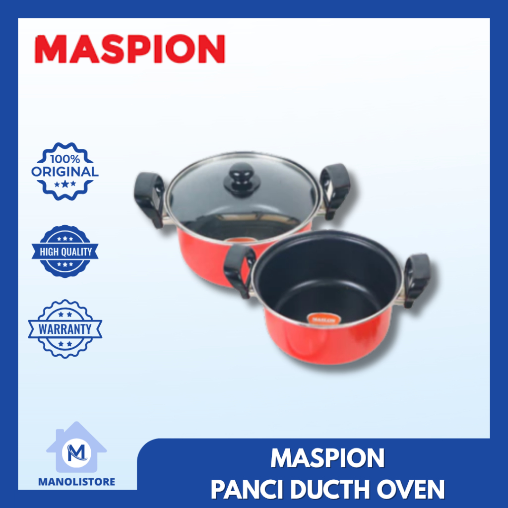Panci Maspion Dutch Oven 18 20 cm Tutup Kaca | Anti Lengket Serbaguna Panci Sayur - FM