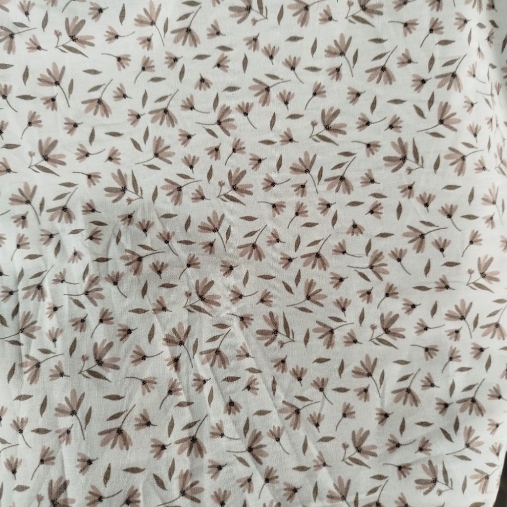 Kain Linen Pure Motif Floral Mini – Cocok untuk Blouse, Outer, Dress - Kain Linen Motif Bunga Kecil 