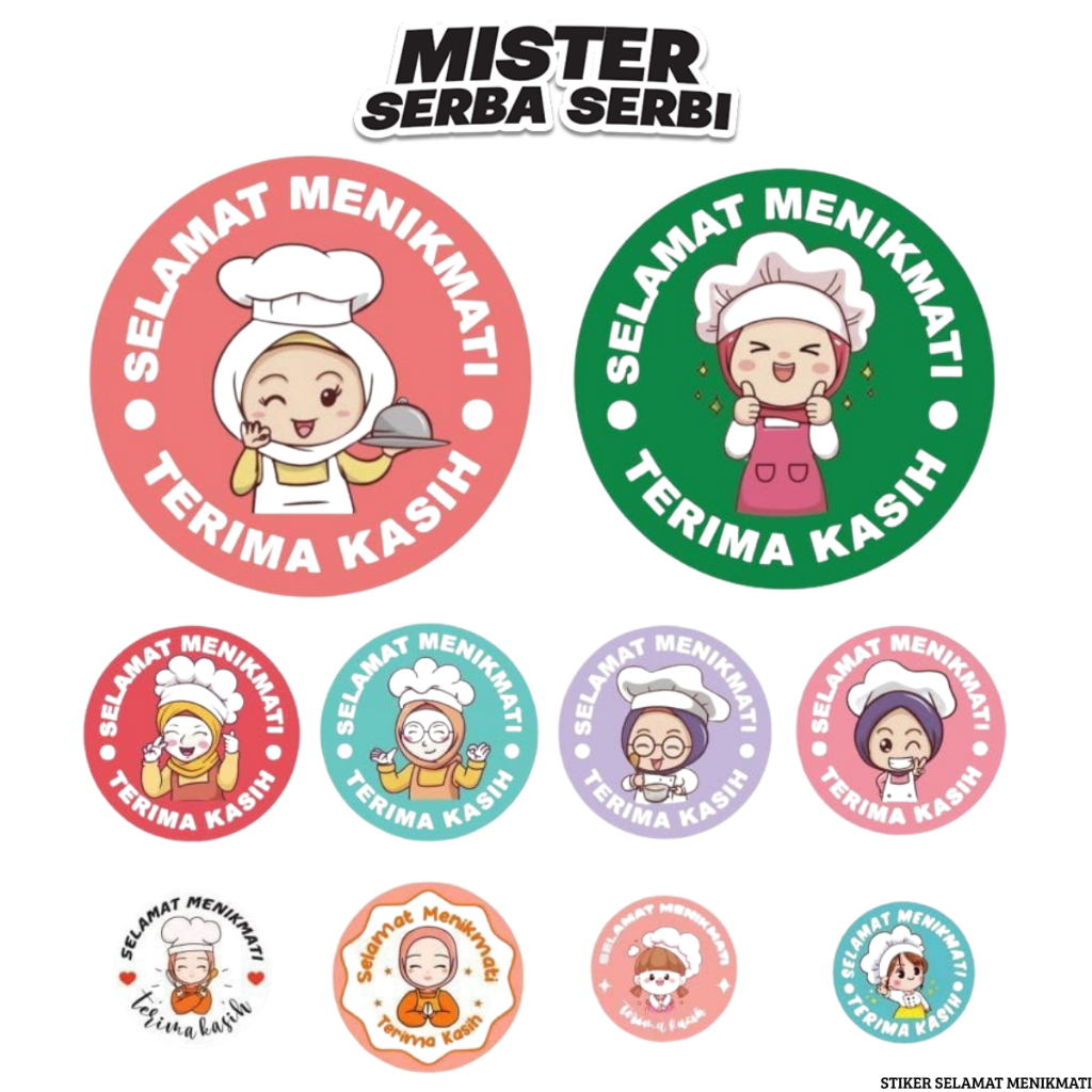 

MSS STIKER SELAMAT MENIKMATI H788 STICKER BULAT ROLL MAKANAN KUE THANK YOU TERIMA KASIH 500 PCS STIKER TERIMA KASIH SEAL LABEL ROLL HAPPY BIRTHDAY STICKER, STIKER KERTAS TERIMAKASIH
