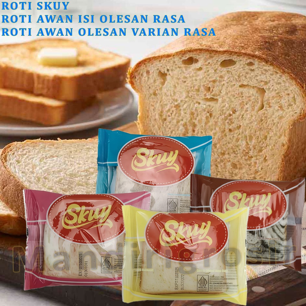 

Roti Awan Isi Olesan Selai * Roti Skuy * Roti Awan Olesan Varian Rasa * 52gr