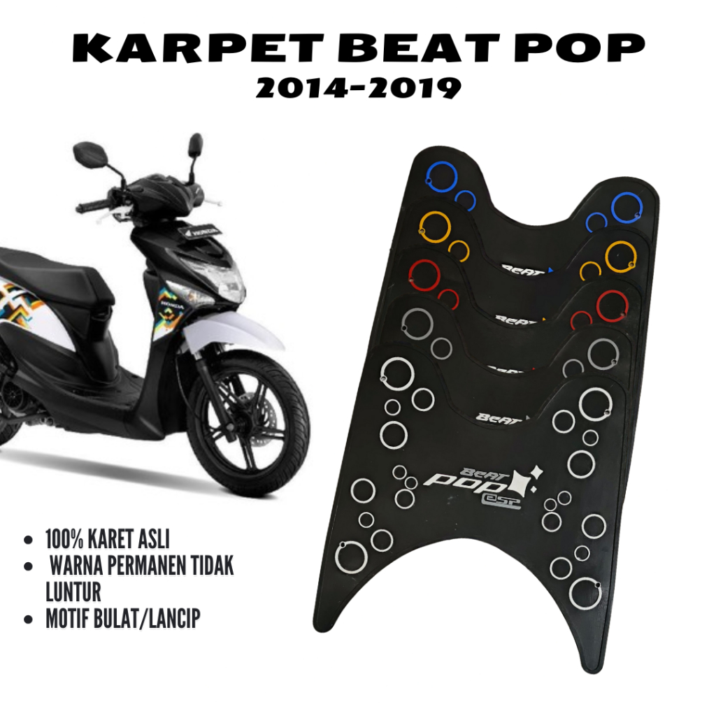 Karpet motor Honda beat pop 2014-2019/ alas pijakan kaki motor honda beat pop 2014-2019