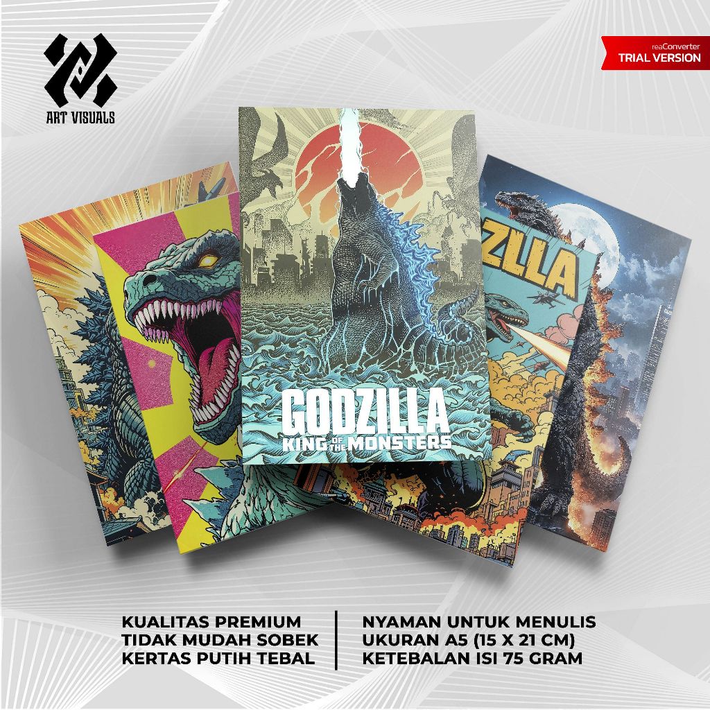 Buku Tulis Custom Tema Godzilla Terlengkap Termurah Model Bebas Pilih Foto/Buku Tulis Sekolah/Buku C