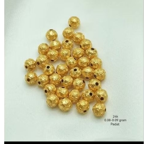 Charm Emas Asli Bola Koin 24K.Hongkong 999%