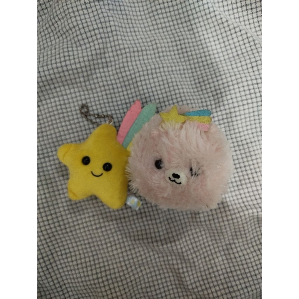 Set Amuse Dog & Star Keychain Plushie Gantungan Kunci Boneka