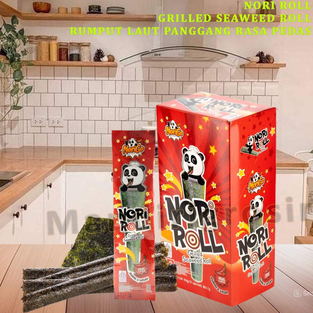 

Grilled Seaweed Roll * Nori Roll * Rumput Laut Panggang Rasa Pedas * 1box Isi 12pcs