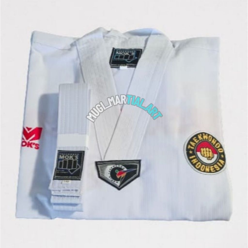 BAJU TAEKWONDO MOKS BIST PUTIH / DOBOK TAEKWONDO MOKS BIST PUTIH