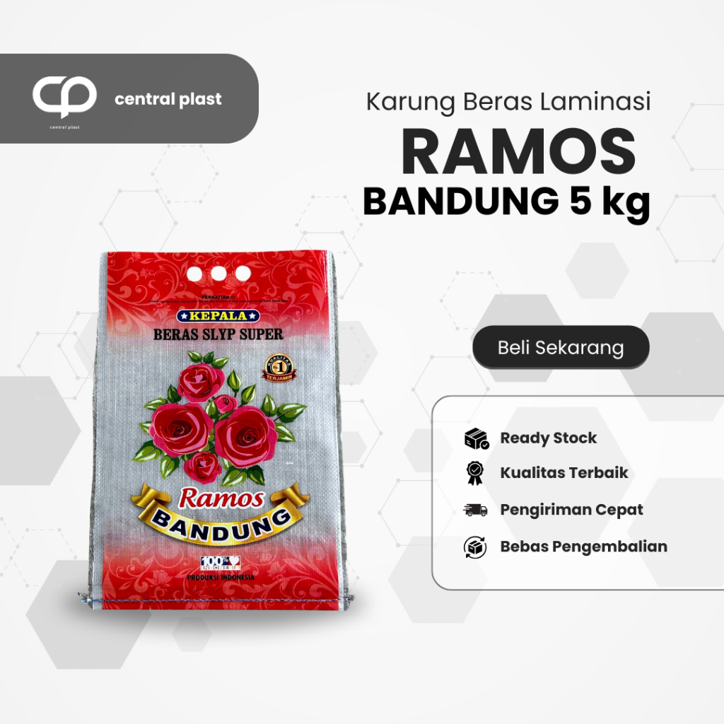 Karung Beras Laminasi 5 kg Cap Ramos Bandung