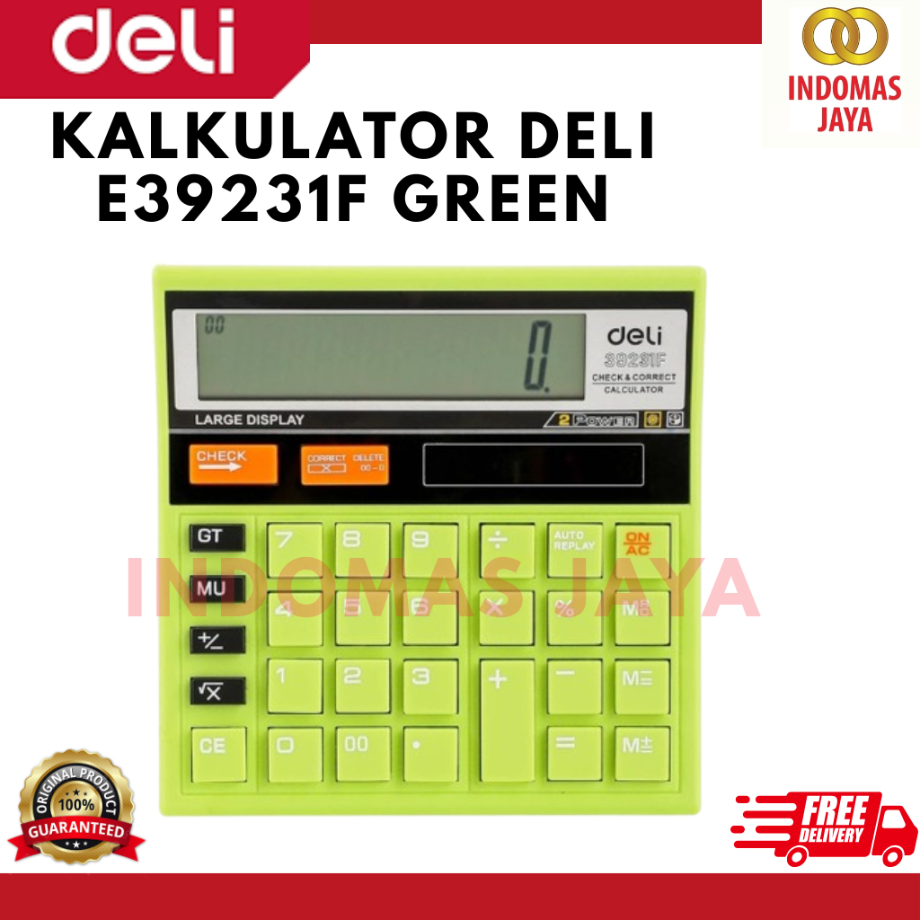 

Deli Kalkulator Desktop 12 Digit Desain unik E39231F Green