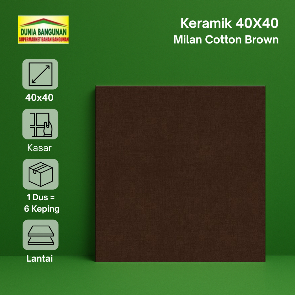 Keramik 40x40  Milan Cotton Brown Keramik Lantai