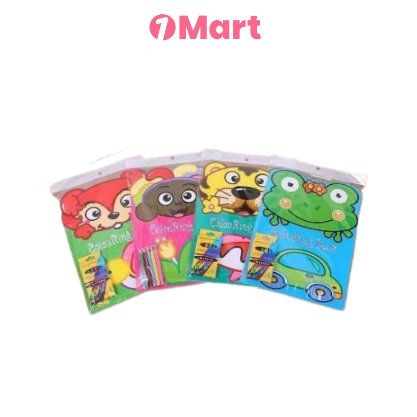 

1MART Buku Gambar Anak Bentuk Kartun + Pensil Warna