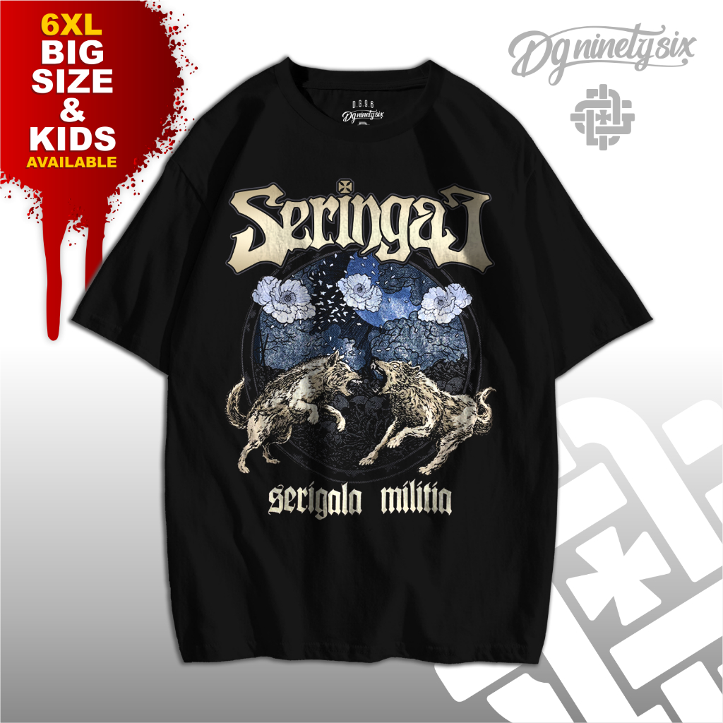 kaos band seringai serigala militia / kaos seringai / t shirt seringai / t shirt band vintage / t sh