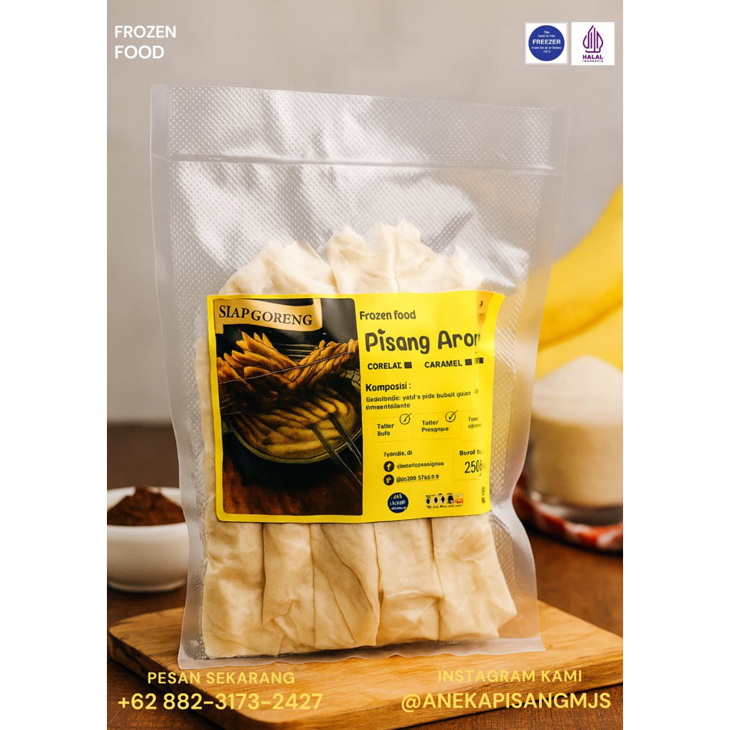 

Pisang Aroma Frozen Food Rasa Caramel isi 12 pcs