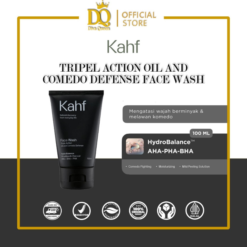 Kahf Triple Action Oil and Comedo Defense Face Wash 100 ml / Kahf Triple Action