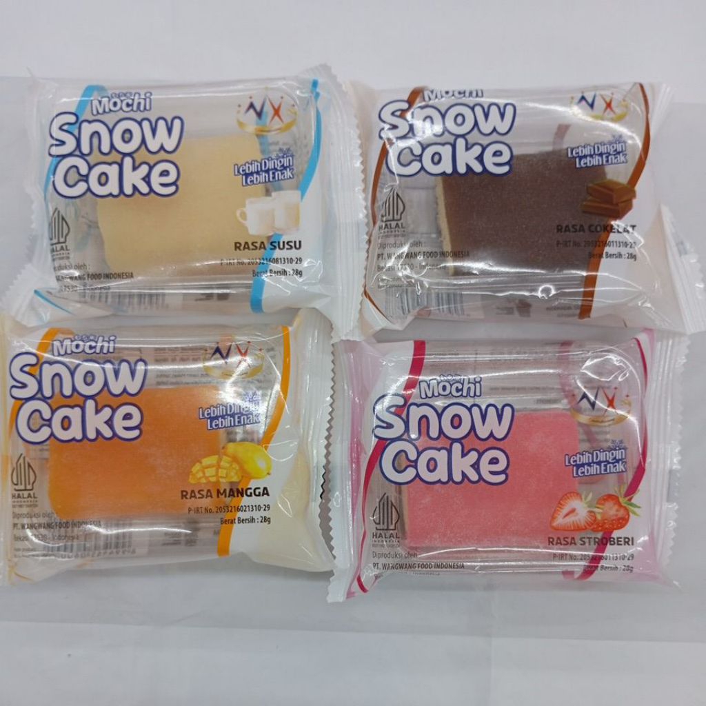 

Mochi Snow Cake 28gr mochi rasa coklat, pandan, susu, mangga, strawberry