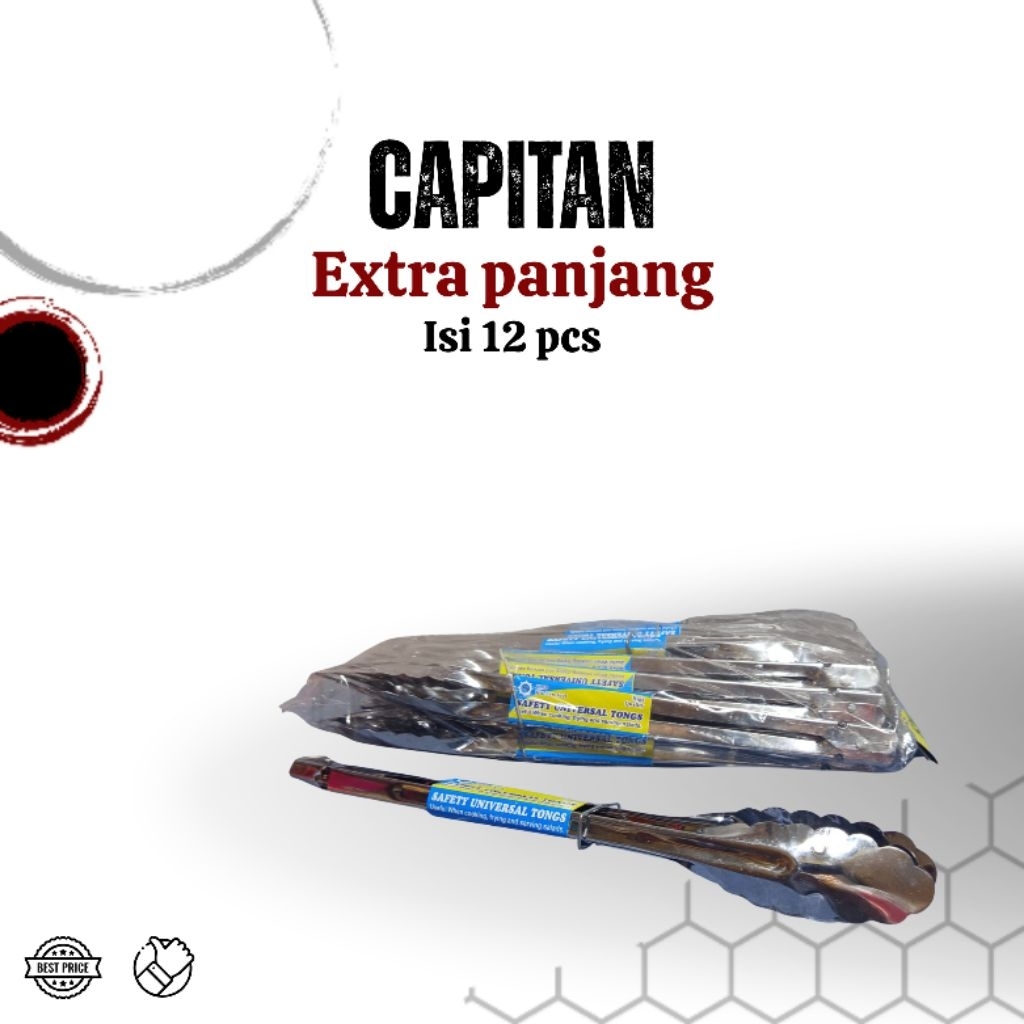 (12 pcs) Capitan extra panjang - capitan gorengan panjang - capitan stainless