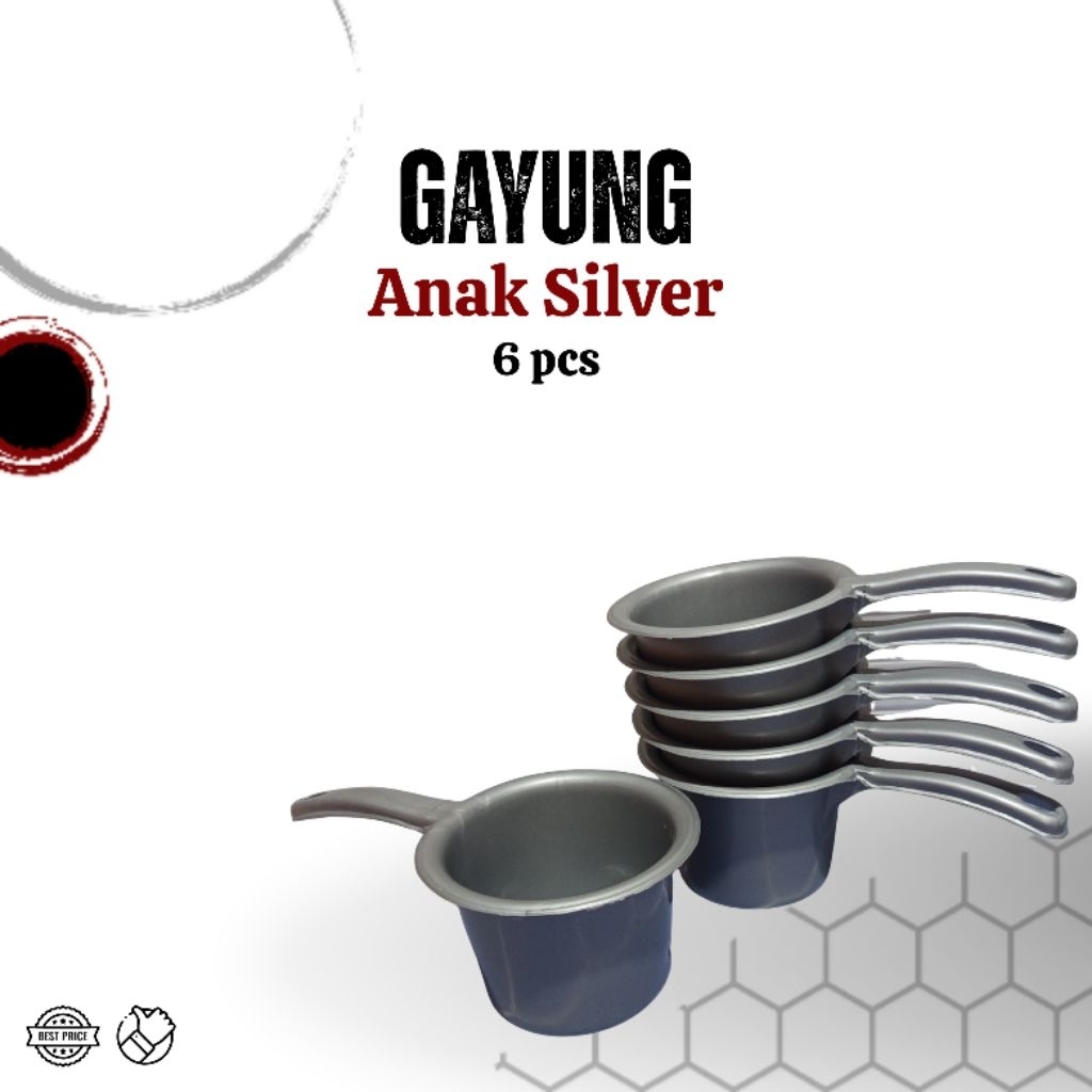 (6 pcs) Gayung anak silver - gayung anak plastik - gayung kecil
