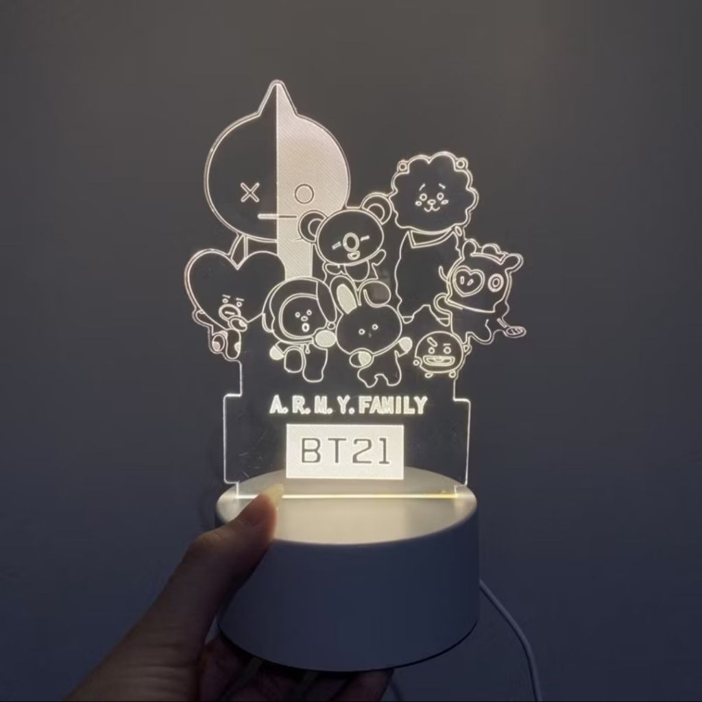 LAMPU BTS LAMPU BT21 LAMPU AKRILIK BANGTAN LAMPU AKRILIK BTS KADO BTS KADO ULANG TAHUN BTS