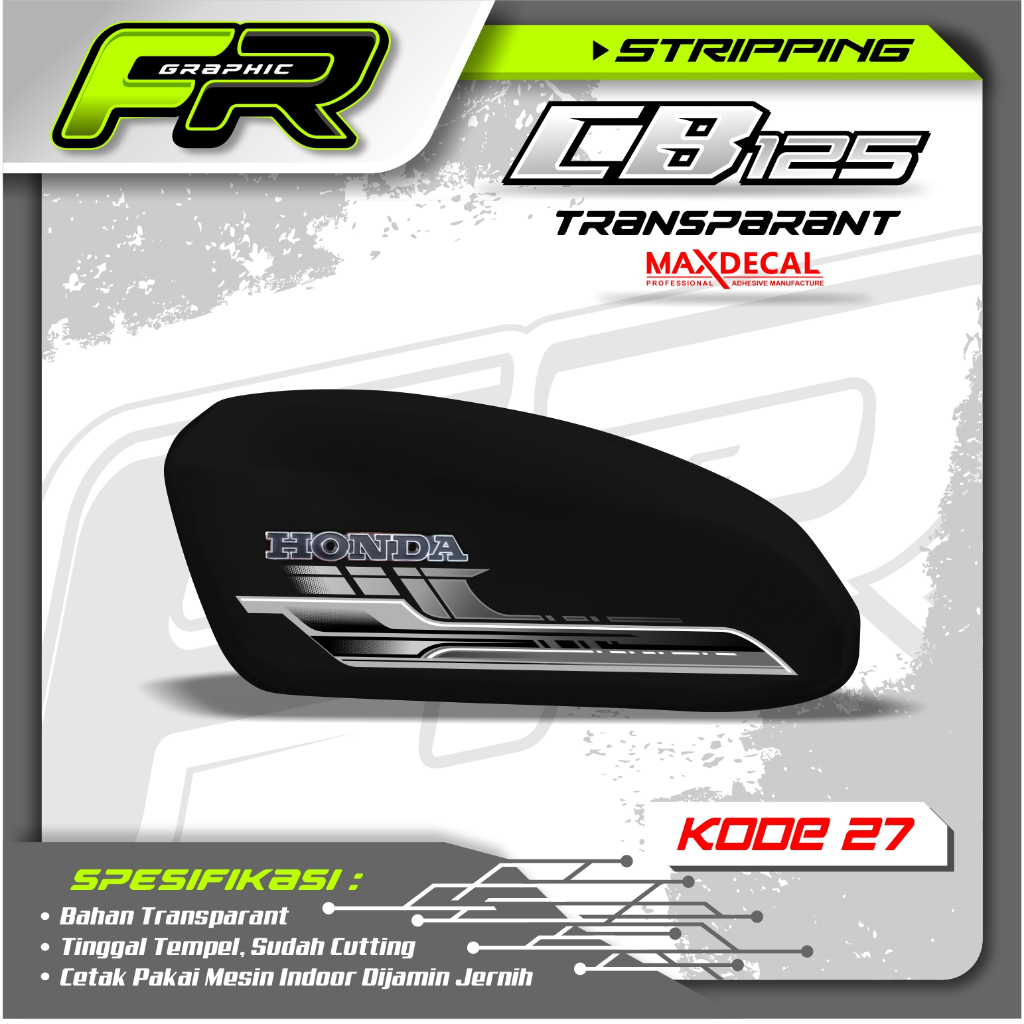 STIKER TANGKI CB POLOS CB BATIK STRIPING CB 125 CB 100 CB GLATIK  KODE 27