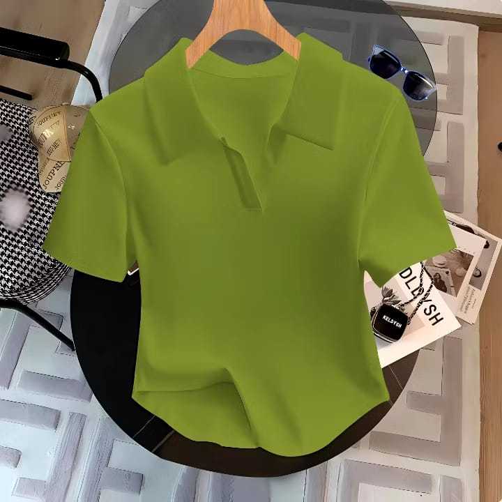 Kaos Crop Top Polo Shirt Wanita Lengan Pendek/Crop Top Polos Kerah/Kaos Wanita/Atasan Berkerah