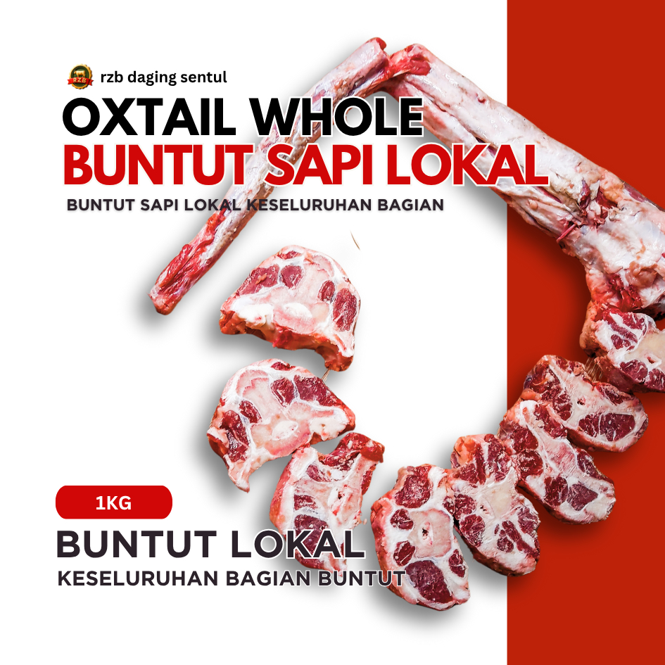 

RZB DAGING | BUNTUT SAPI LOKAL POTONG 1 KG | BEEF OXTAIL WHOLE CUT